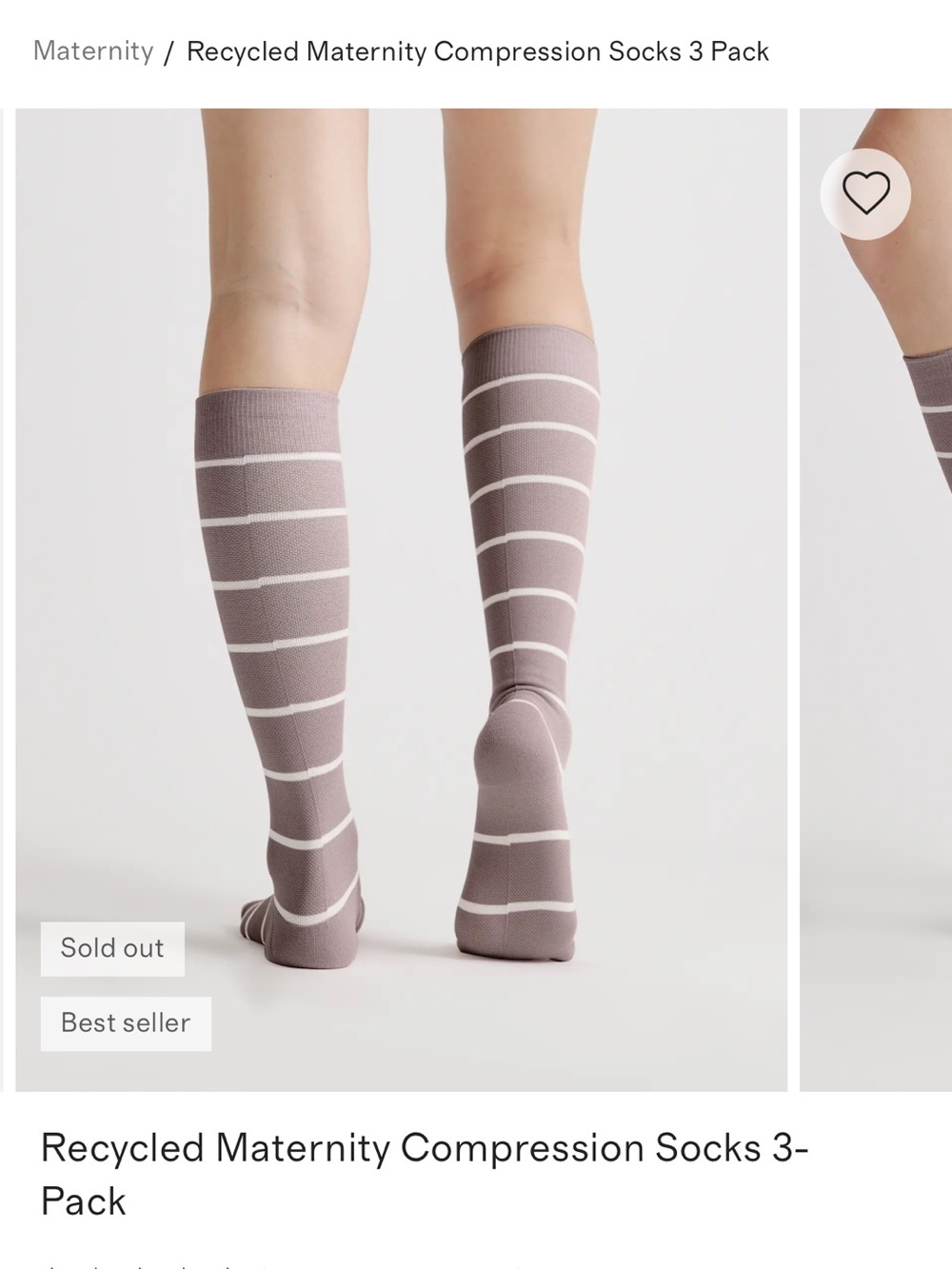 Quince 2-Pack Socks in Mauve & Cream - Picture 3 of 6